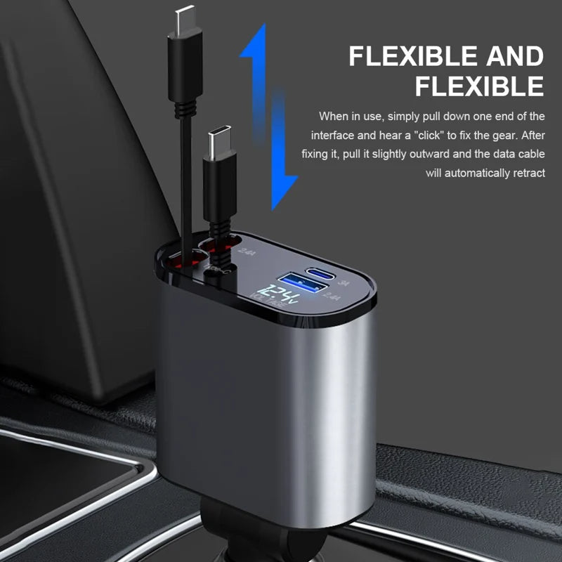 ⏰Last Day Promotion 50% Off - Fast Charge Retractable Car Charger(Fits all vehicles and all phones✨)